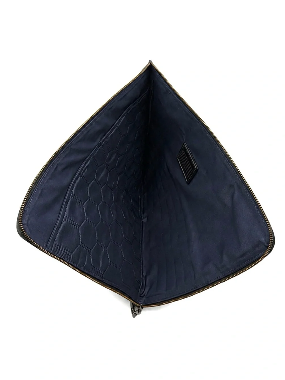 TUMI Black Leather L-Zip Portfolio Clutch Document Case